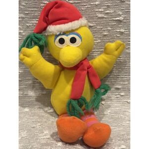 Fisher Price 2000 Sesame Street Christmas BIG BIRD 9" Plush STUFFED ANIMAL Read